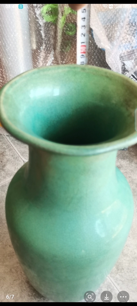 古玩陶瓷綠釉瓶真品鑒賞圖