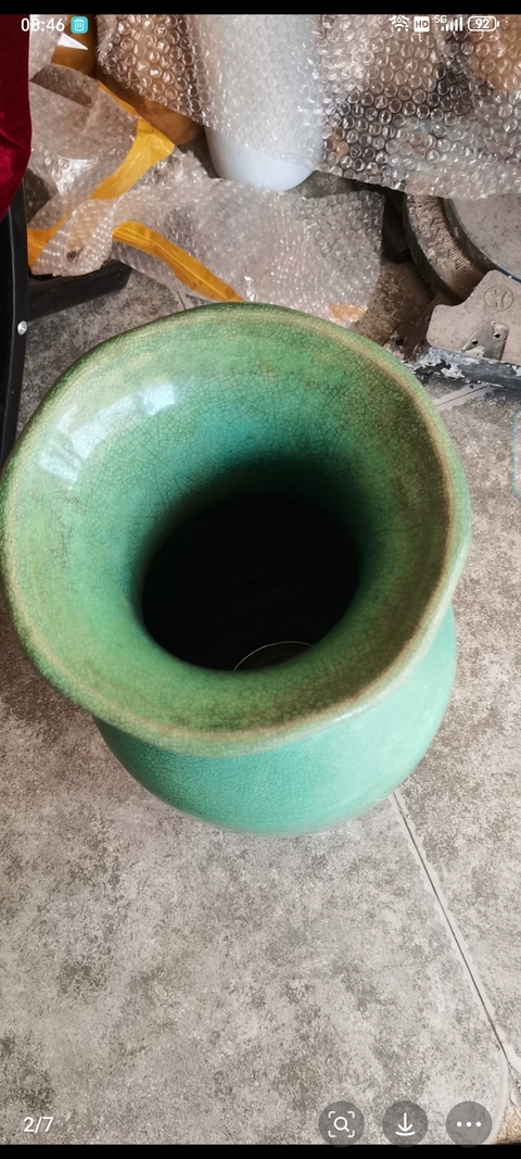 古玩陶瓷綠釉瓶真品鑒賞圖