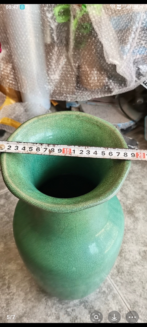 古玩陶瓷綠釉瓶真品鑒賞圖