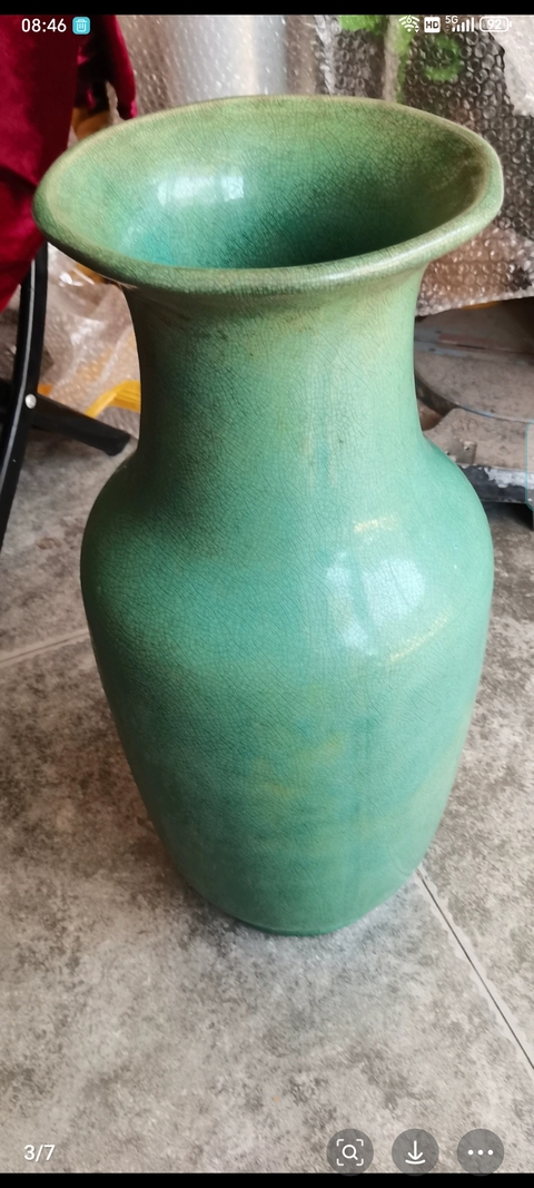 古玩陶瓷綠釉瓶真品鑒賞圖