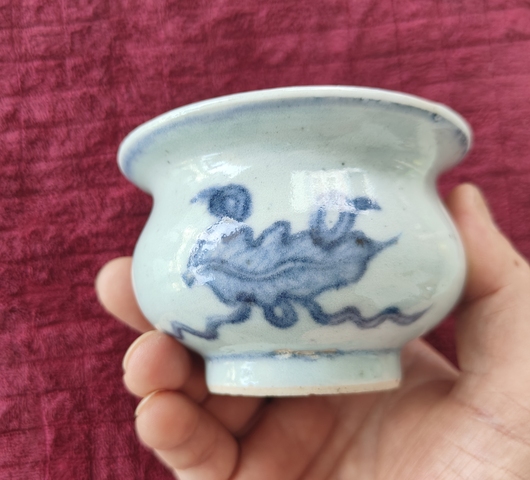 古玩陶瓷青花八寶紋香爐真品鑒賞圖