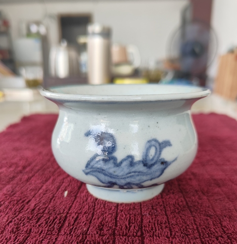 古玩陶瓷青花八寶紋香爐真品鑒賞圖
