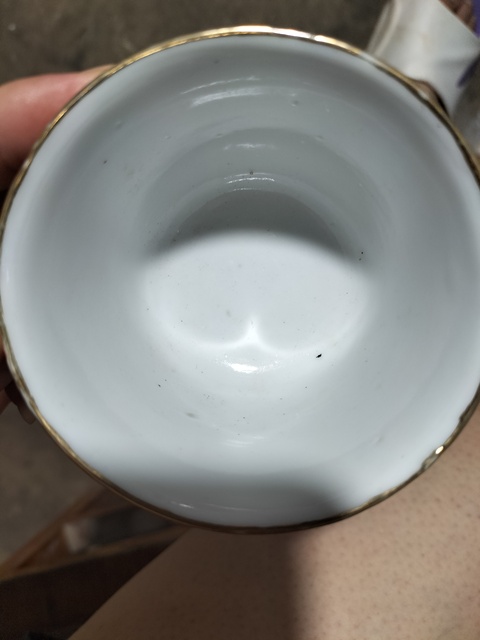 古玩陶瓷胭脂紅山水人物杯真品鑒賞圖