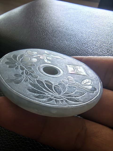 古玩玉器翡翠玉壁真品鑒賞圖