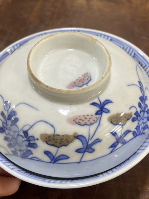 古玩陶瓷青花釉下彩蓋碗真品鑒賞圖