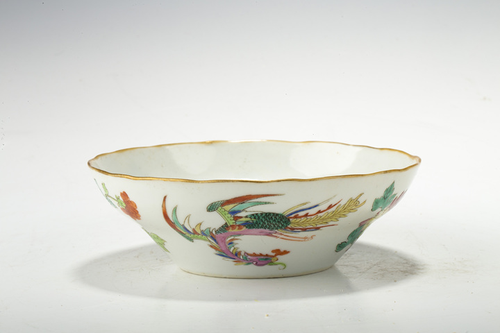 古玩陶瓷清同治·粉彩鳳凰牡丹紋花口馬蹄碗真品鑒賞圖
