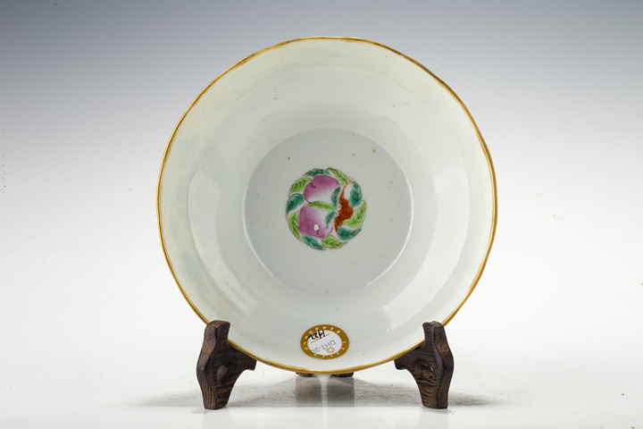 古玩陶瓷清同治·粉彩鳳凰牡丹紋花口馬蹄碗真品鑒賞圖