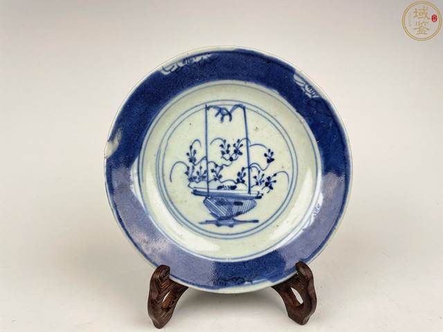 古玩陶瓷清早期提籃花盤真品鑒賞圖