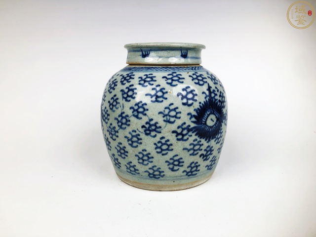 古玩陶瓷清中期太陽花蓋罐真品鑒賞圖