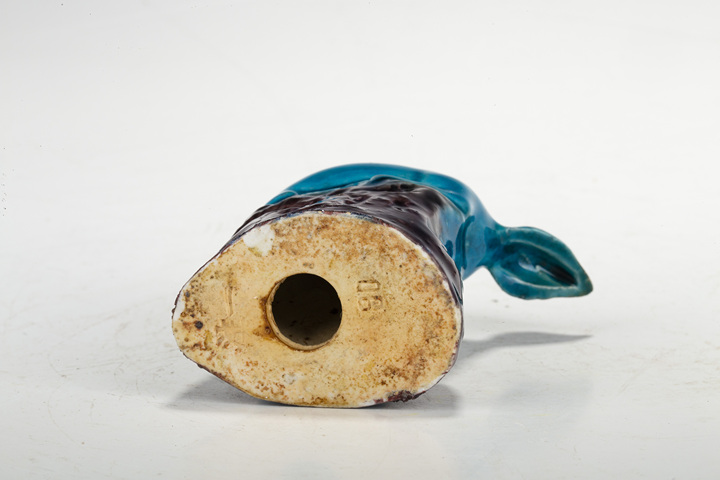 古玩陶瓷創(chuàng)匯·孔雀藍釉瑞獸瓷塑真品鑒賞圖