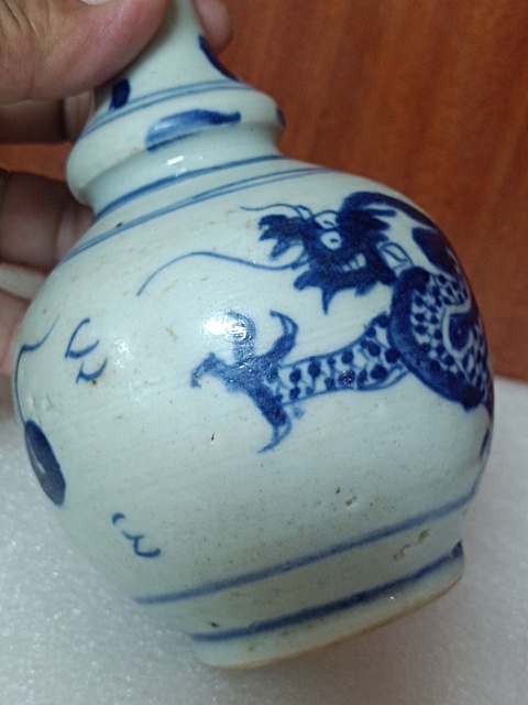 古玩陶瓷龍紋青花葫蘆瓶真品鑒賞圖