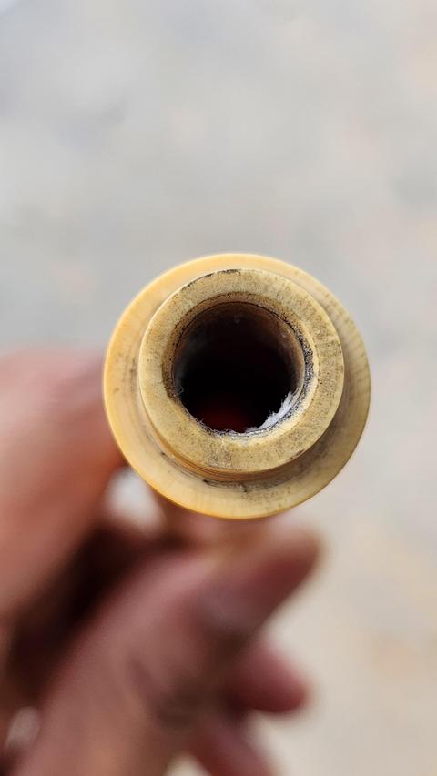 古玩雜項猛犸牙筆桿或香筒真品鑒賞圖