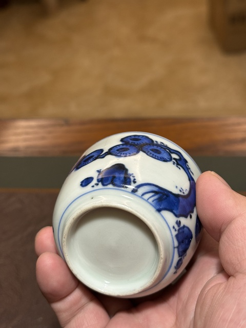 古玩陶瓷日本江戶青花杯真品鑒賞圖