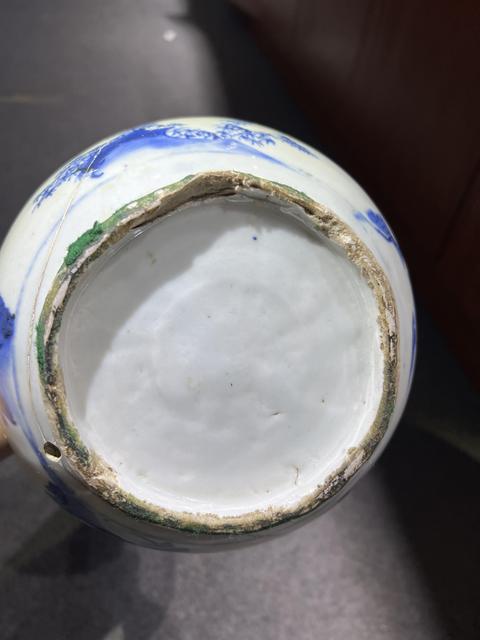 古玩陶瓷崇禎·青花竹林七賢紋長頸瓶 真品鑒賞圖