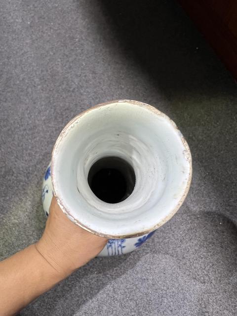 古玩陶瓷崇禎·青花竹林七賢紋長頸瓶 真品鑒賞圖