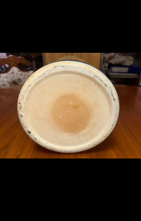 古玩陶瓷花間壽字紋卷筒真品鑒賞圖