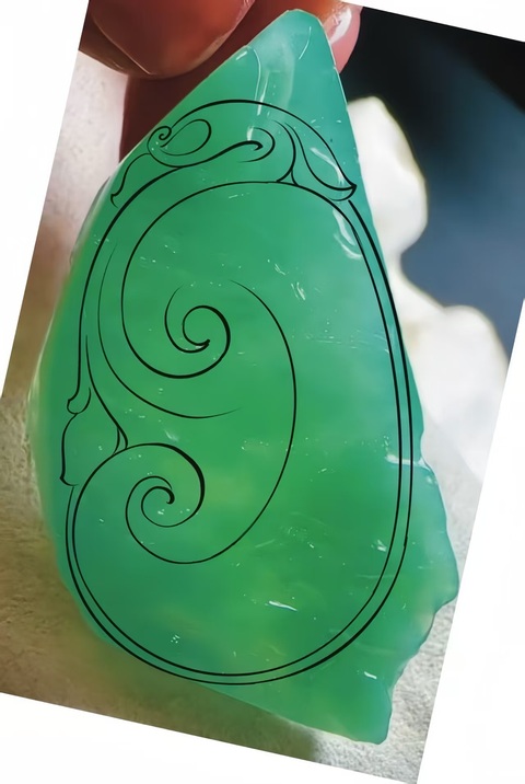 古玩玉器天然翡翠打磨明料真品鑒賞圖