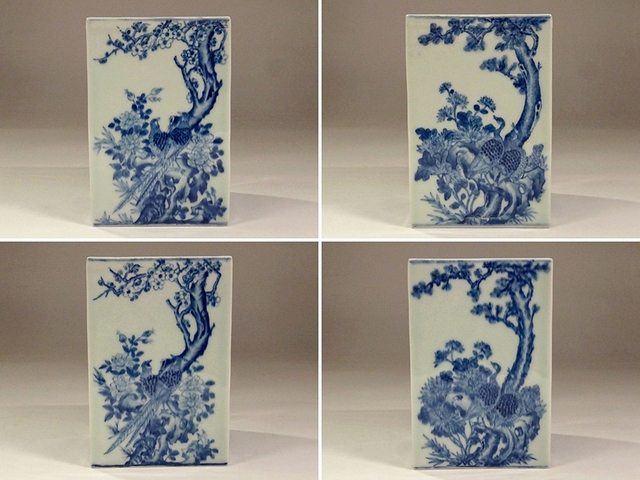 古玩陶瓷四方筆筒真品鑒賞圖