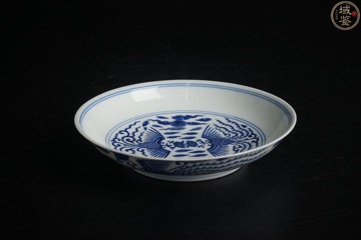 古玩陶瓷鸞鳳和鳴青花盤真品鑒賞圖