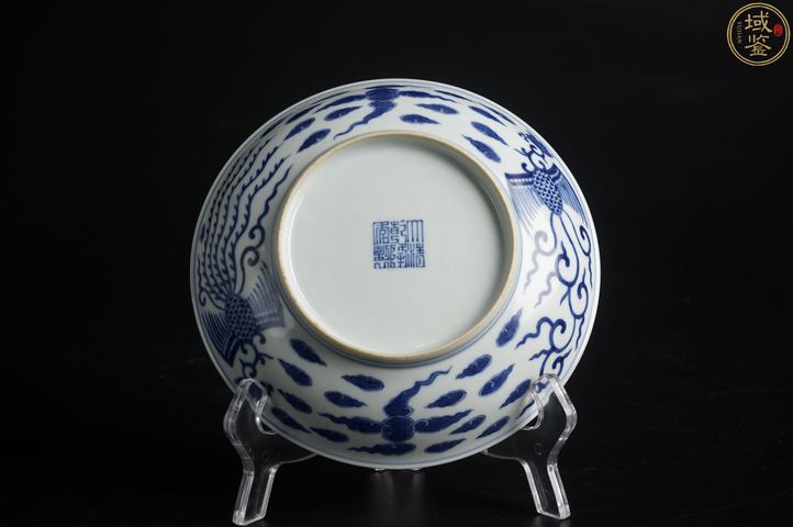 古玩陶瓷鸞鳳和鳴青花盤真品鑒賞圖