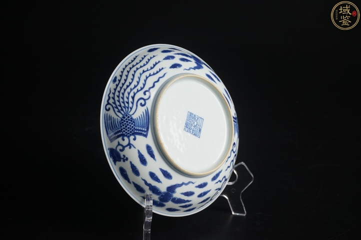 古玩陶瓷鸞鳳和鳴青花盤真品鑒賞圖
