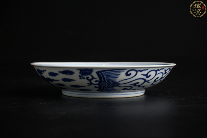 古玩陶瓷鸞鳳和鳴青花盤真品鑒賞圖