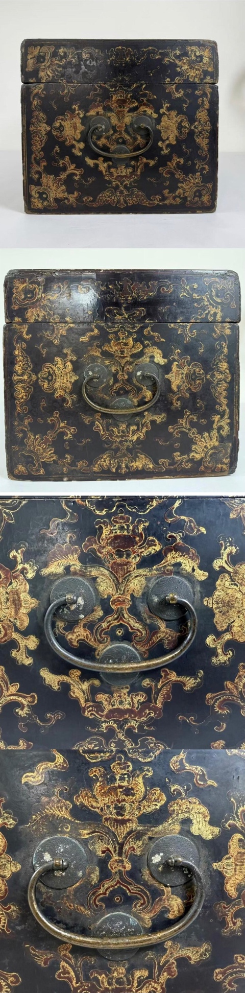 古玩雜項彩繪漆箱真品鑒賞圖