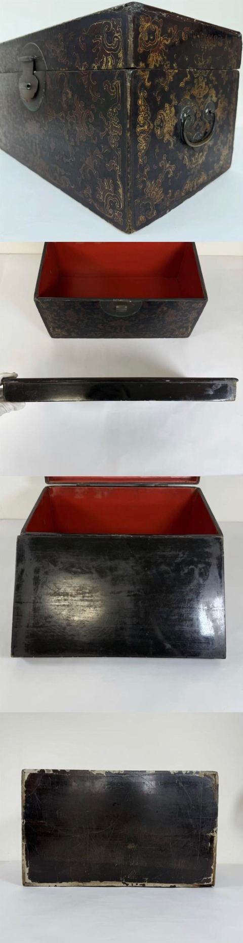 古玩雜項彩繪漆箱真品鑒賞圖