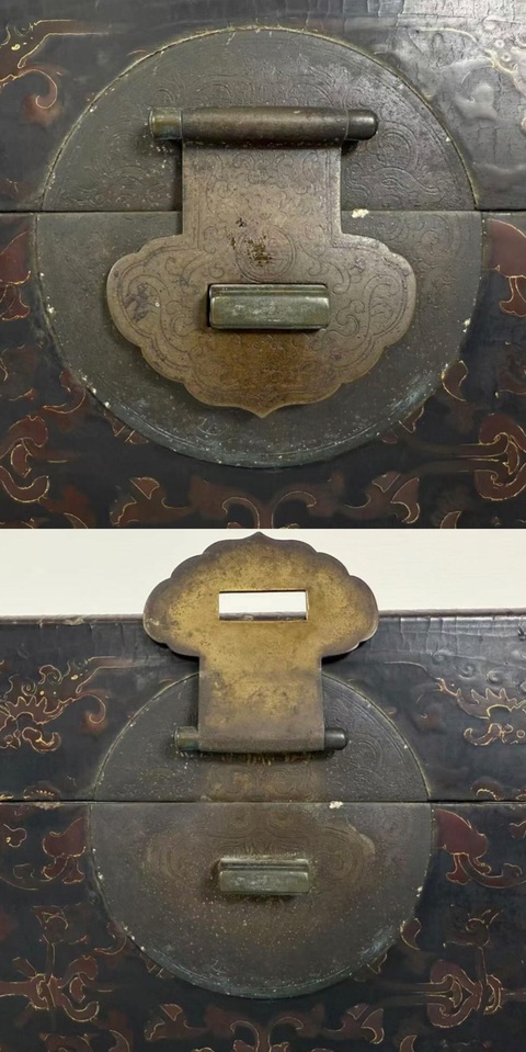 古玩雜項彩繪漆箱真品鑒賞圖
