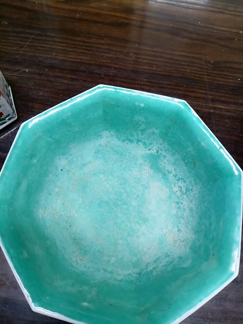 古玩陶瓷八仙圖粉彩八方碗真品鑒賞圖