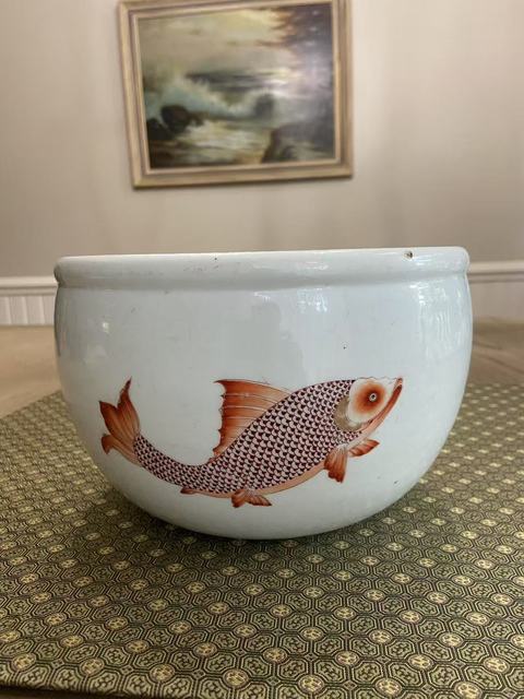 古玩陶瓷清康熙魚紋缸真品鑒賞圖