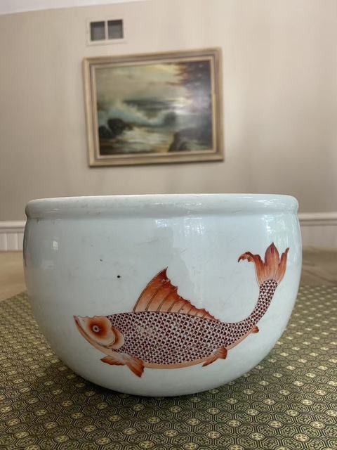 古玩陶瓷清康熙魚紋缸真品鑒賞圖