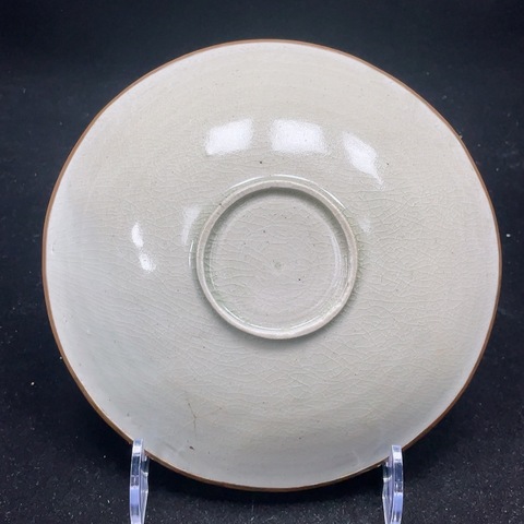 古玩陶瓷青白釉雙鳳紋盤真品鑒賞圖