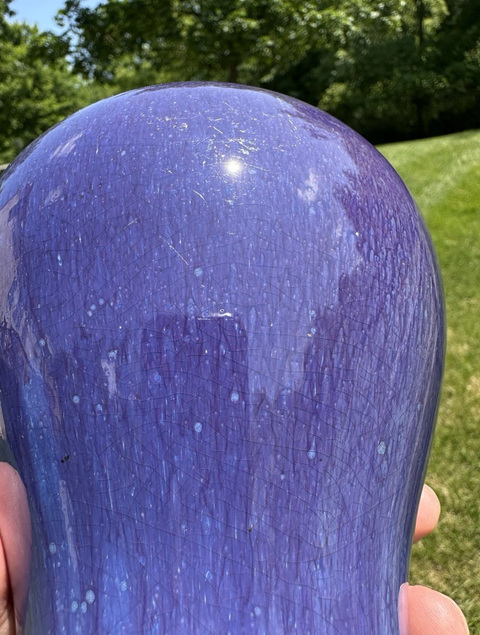 古玩陶瓷窯變紫梅瓶真品鑒賞圖
