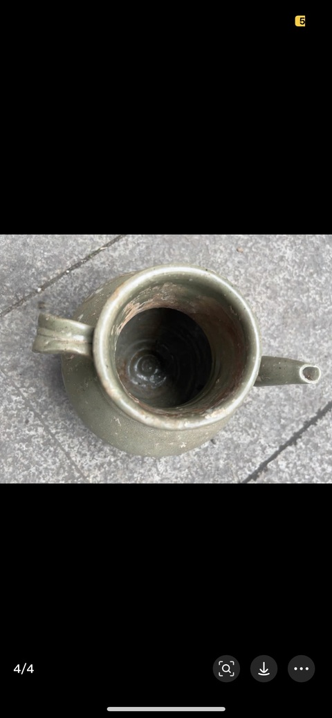 古玩陶瓷越窯系青瓷執壺真品鑒賞圖