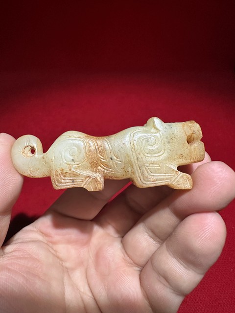 古玩玉器玉虎型件真品鑒賞圖
