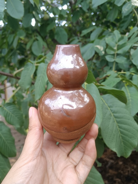 古玩陶瓷紫金釉葫蘆瓶真品鑒賞圖