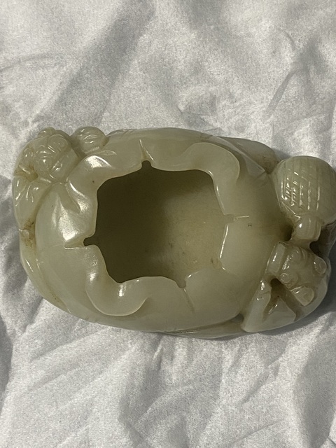 古玩玉器青白玉洗真品鑒賞圖