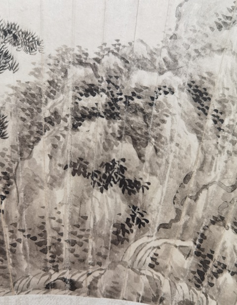 古玩字畫唐俊款山水鏡片真品鑒賞圖