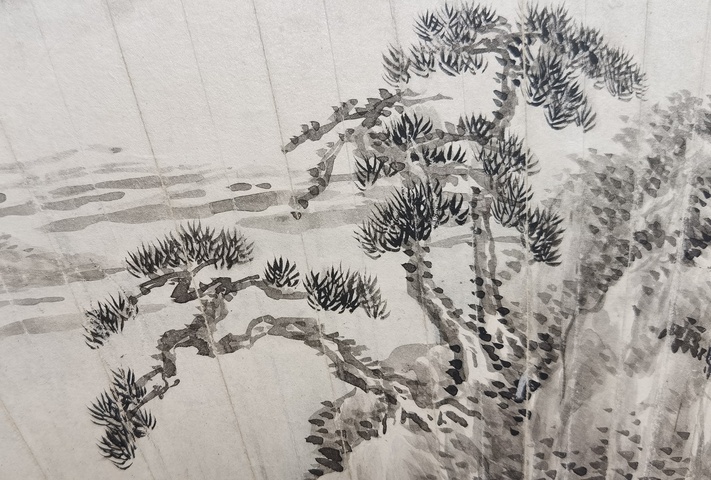 古玩字畫唐俊款山水鏡片真品鑒賞圖