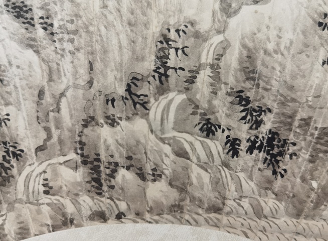 古玩字畫唐俊款山水鏡片真品鑒賞圖
