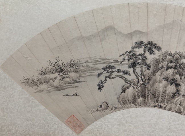 古玩字畫唐俊款山水鏡片真品鑒賞圖