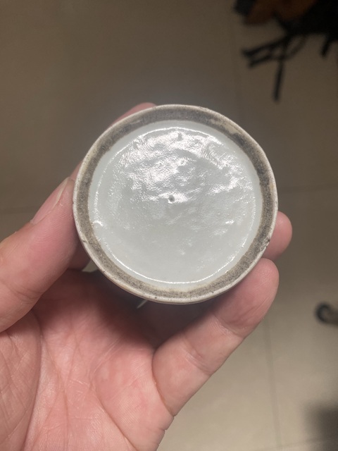 古玩陶瓷道光淡描青花水盂真品鑒賞圖
