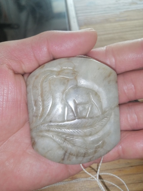 古玩玉器和田玉雕“雁鹿牌”真品鑒賞圖