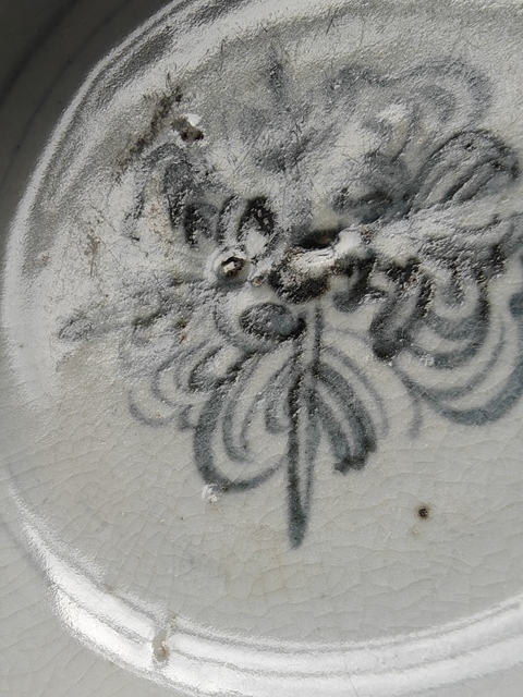 古玩陶瓷青花龜背金剛十字杵紋碗真品鑒賞圖