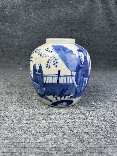 古玩陶瓷青花人物故事紋罐拍賣，當(dāng)前價(jià)格1688元