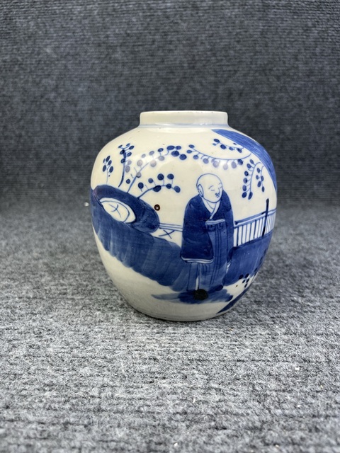 古玩陶瓷青花人物故事紋罐拍賣，當(dāng)前價(jià)格1688元