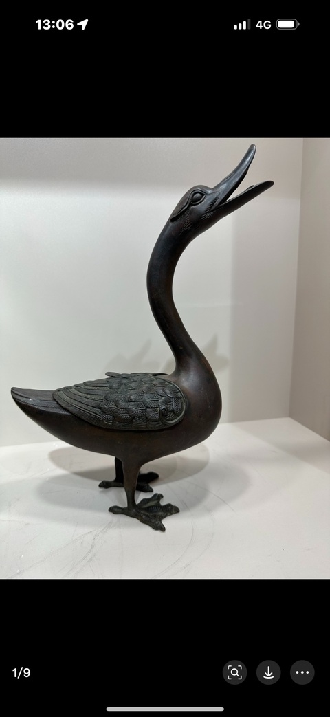 古玩銅器鴨熏真品鑒賞圖