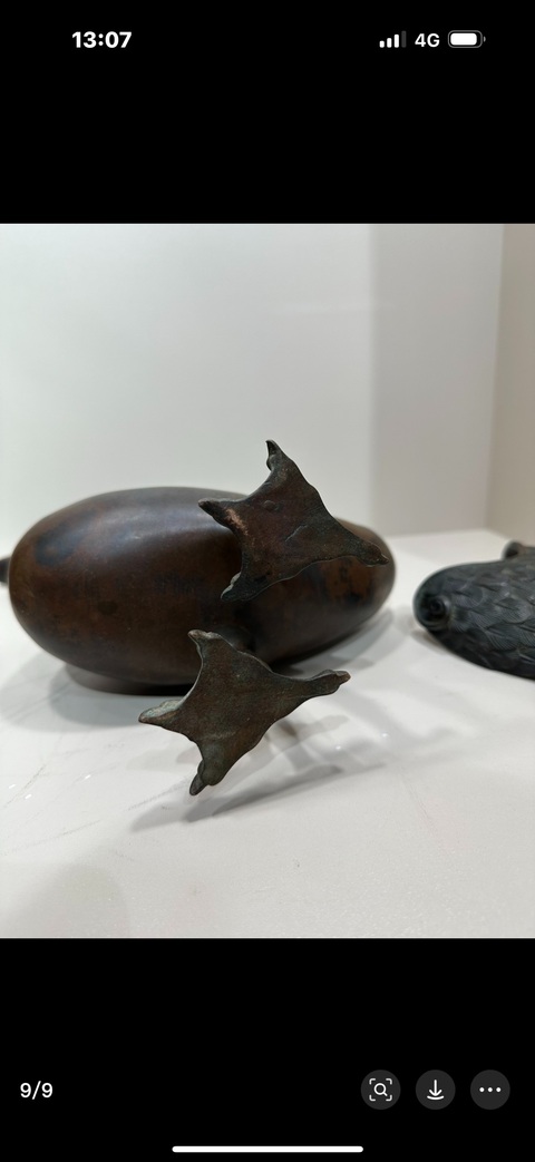 古玩銅器鴨熏真品鑒賞圖