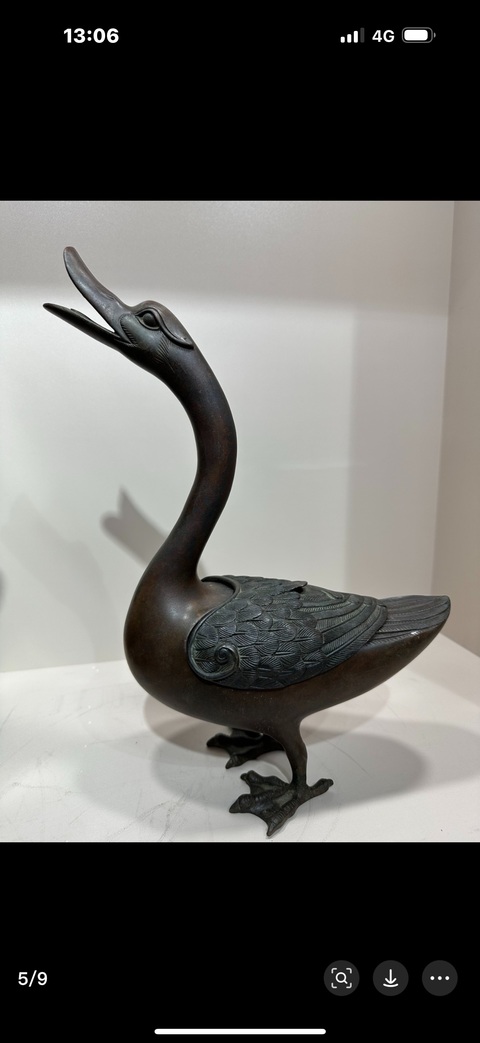 古玩銅器鴨熏真品鑒賞圖